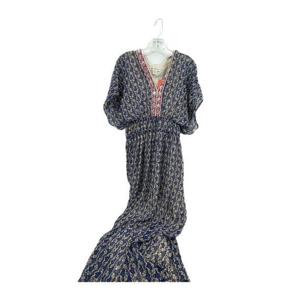 Unknown Dresses & Skirts - Vineet Bahl Red & Blue Pullover Maxi Dress | V-Neck Design